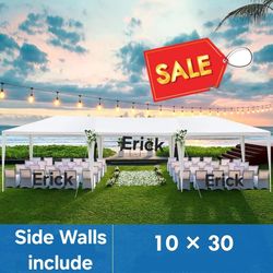 10x30 Canopy Party Tent with Removable Sidewalls, Outdoor Canopy Wedding Tents for Parties, Waterproof Canopy Gazebo, Outdoor Shelter for Large Canopy