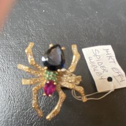 14Kt  Gold Effy Spider Ruby/DIa Ring