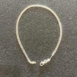 Sterling Silver Bracelet 10” Long Marked 925