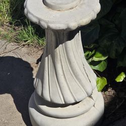 21" Solid Concrete Garden Pedestal Bird Bath