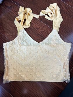 YELLOW LACE TOP