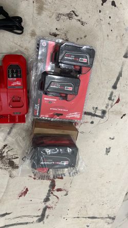 Milwaukee battery s.   (1) 9.0 HD  and. (2). 3.0 HD  and rapid charger