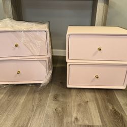 Pink Set Of Night Stands 