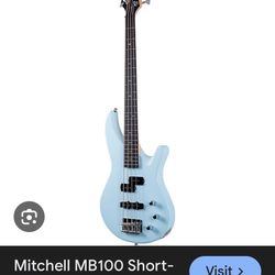 Mitchel Mb 100 Shirt Scale Solid Body Bass(light Blue)