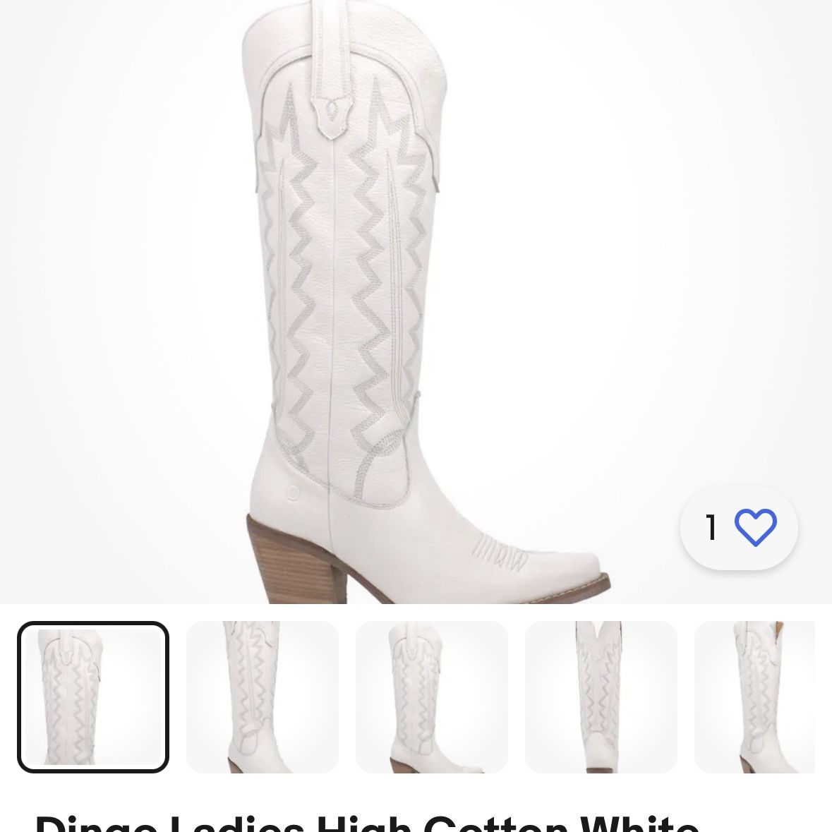 Dingo Ladies White Western Boots Size 10