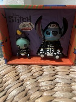 Disney Stitch and Scrump Halloween Skeleton Ceramic Salt and Pepper Shakers