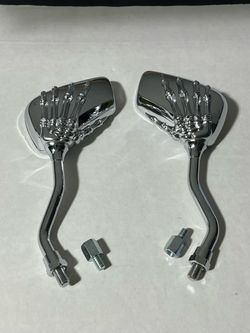 Skull Skeleton Hand Rearview chrome Side Mirror for Motorcycles