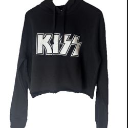 Kiss Hoodie Women’s Cropped Sweater Hoodie Size Large 