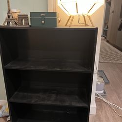 3-Tier Bookshelf, Americano Black, 9.7x23.7x31.5"