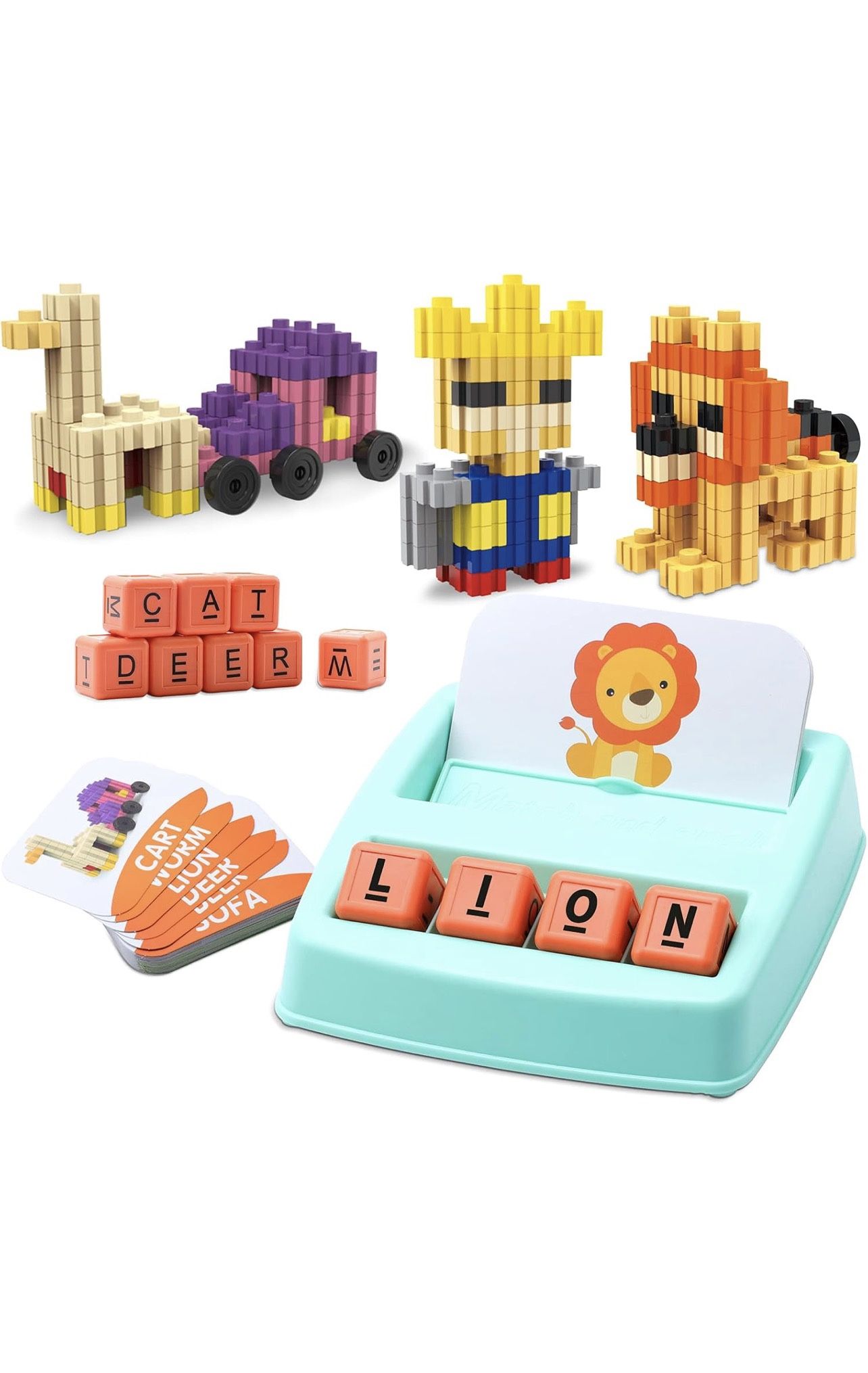 Educational Matching Letter Games Building Block Toys