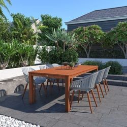 BRAND NEW FREE SHIPPING Rectangular Outdoor 7 Piece 100% FSC Certified Wood Dining Set
