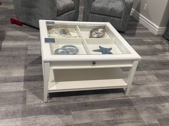 White glass coffee table