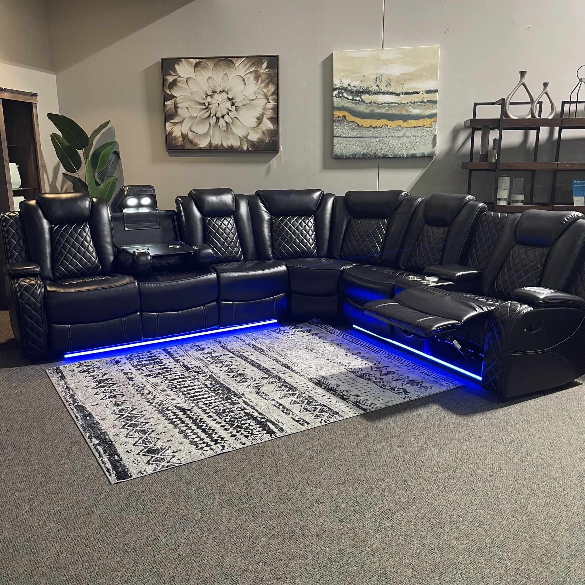 Brand New Reclining Sectional With Lights