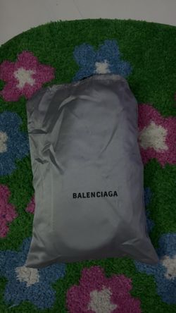 Black Balenciaga fur slides