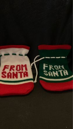 Vintage from Santa knit gift bags