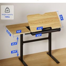 ✌️ FLEXISPOT Electric Drafting Table Adjustable Height 47.2"x23.6" Standing Drawing Desk Extendable Top Craft Workstation w/Tilting Tabletop, Storage 
