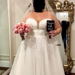 Allure White Stunning A-Line Sweetheart Wedding Dress