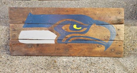 Reclaimed Wood Seahawks Sign