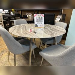 5 Pc Round Dining Table Set