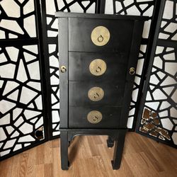 Two Black Wood Jewelry Armoire Black