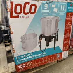 Loco Cookers 100qt Propane Outdoor Boiling Kit with T&S SureSpark