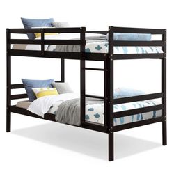 Twin Over Twin Wood Bunk Beds Ladder