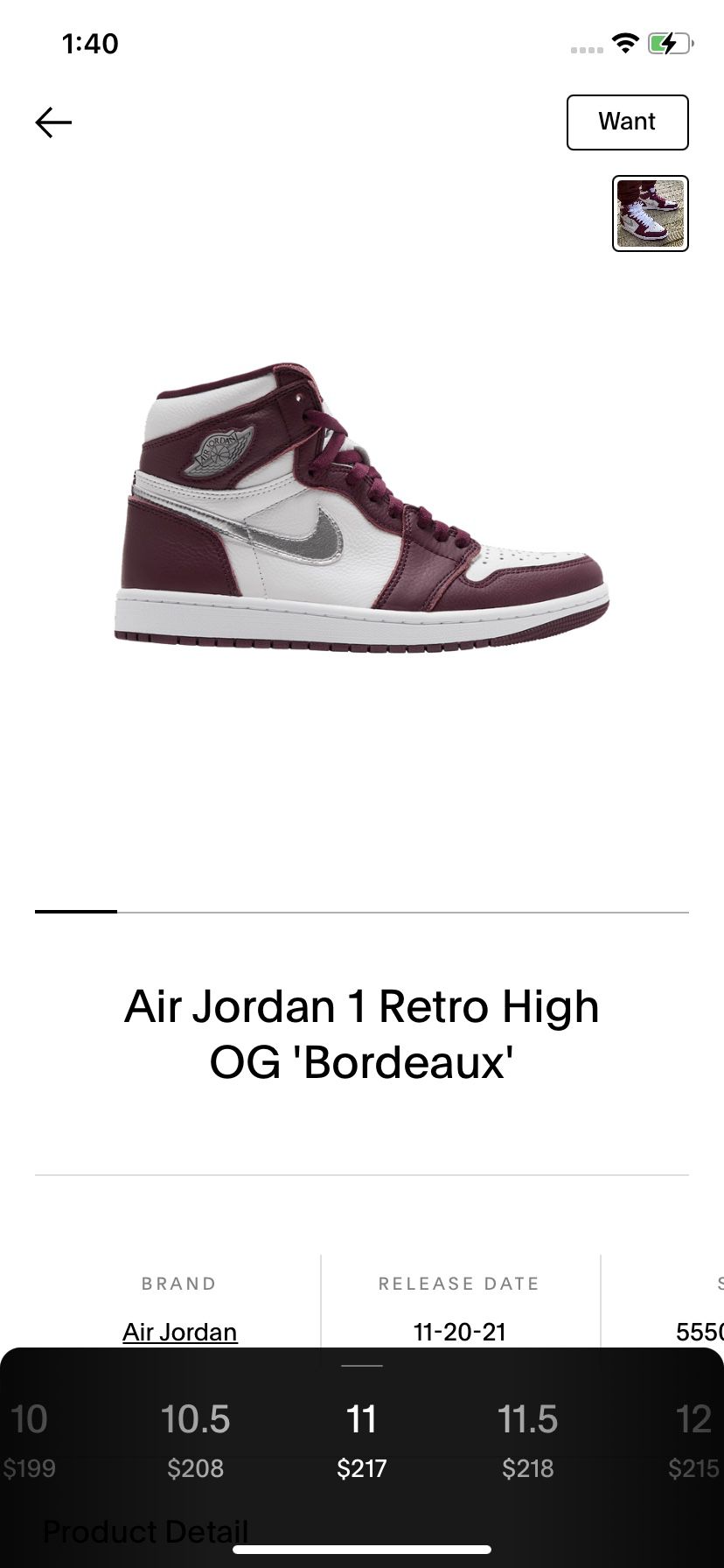 Jordan 1 Retro High OG “bordeaux”