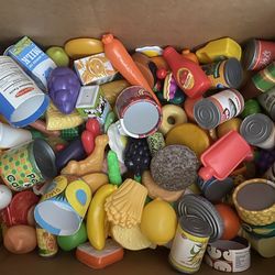 Toy Food Grocery Baskets & Kitchen Supplies