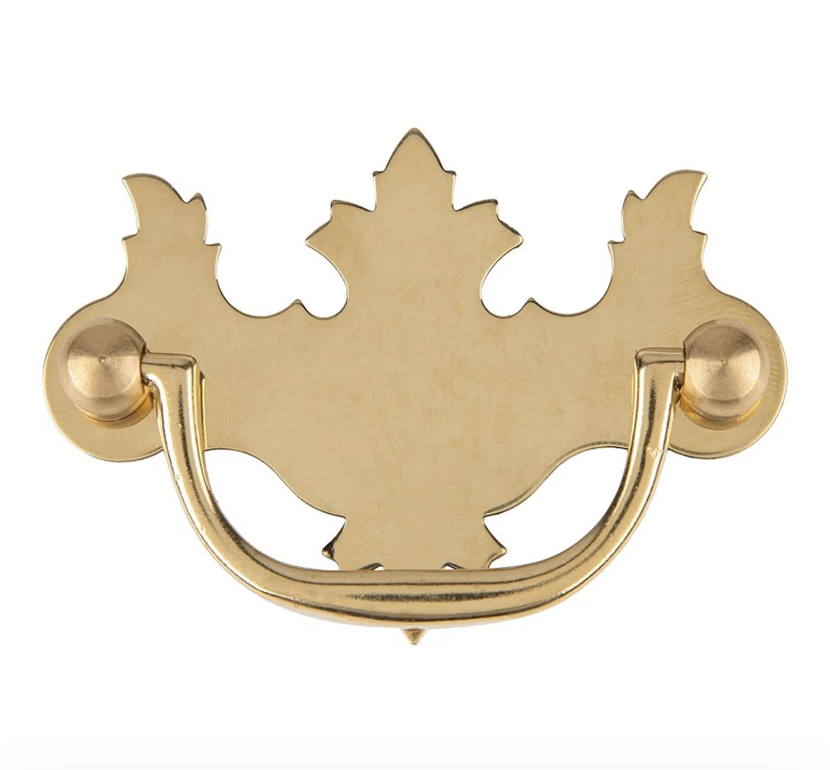 6 Pieces Polished Brass Drawer Bail Pull Handle | Centers: 3" | Antique Cabinet, Vintage Cupboard, Old Desk Reproduction Hardware6 Pieces