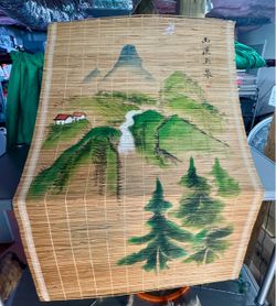 Chinese Bamboo Scroll Painting Landscape