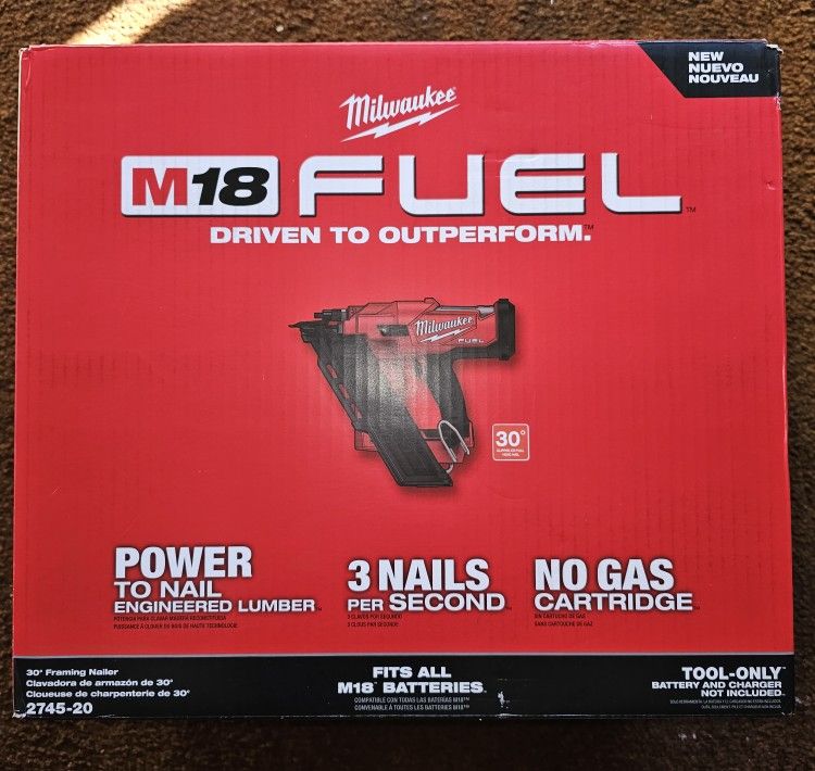 Milwaukee
M18 FUEL 3-1/2 in. 18-Volt 30-Degree Lithium-Ion Brushless Cordless Framing Nailer (Tool-Only)