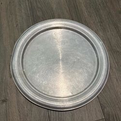 vintage mid-century spun aluminum cake keeper base