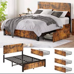Full Size Bed Frame With Drawers