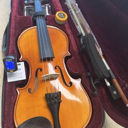 Nice 3/4 Size Violin with New Bow, Digital Tuner, Shoulder Rest, Extra Strings $120 Firm