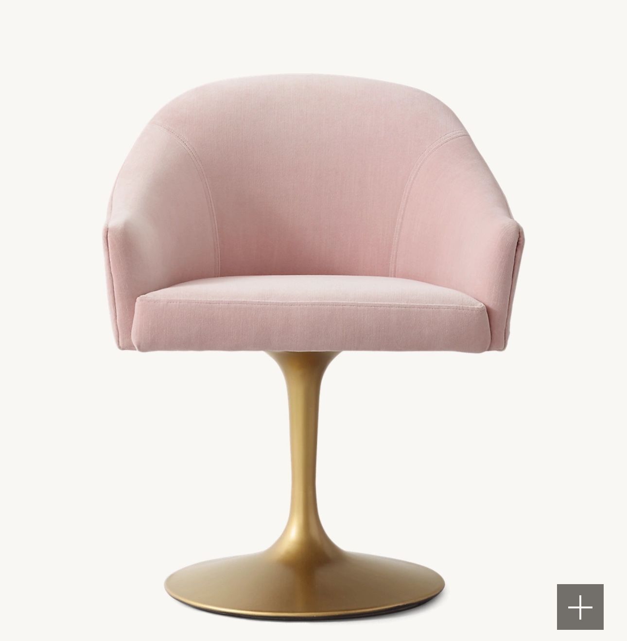 TWO SYLVIE VELVET DESK CHAIRS - BRASS
