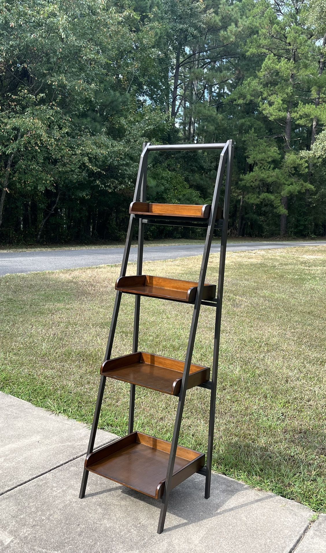 Charming Wood / Metal 4 Tier Ladder Shelf