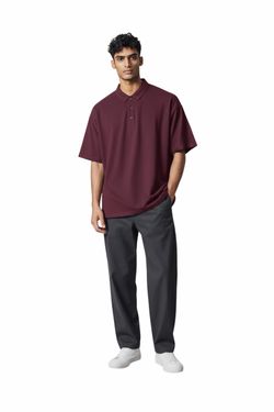 Denim & Flower Ricky Singh Men’s Collar 3 Button Shirt Size X-Large Burgundy
