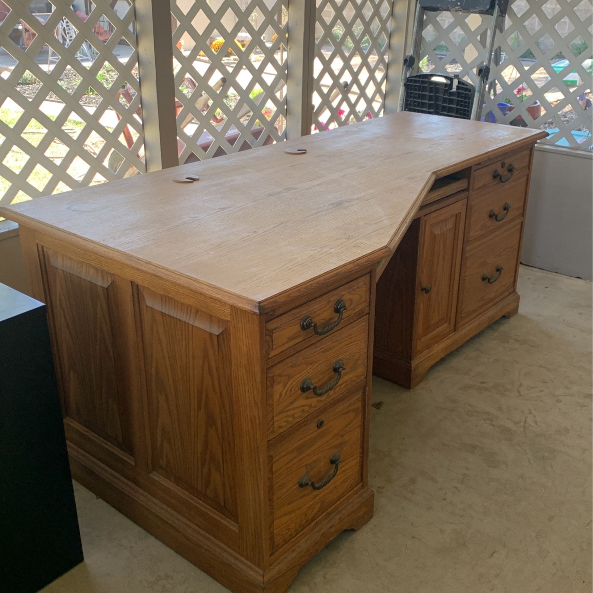 Solid Oak Office Desk