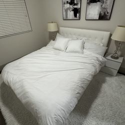 Queen White Bed Frame- Small Defect See Pictures