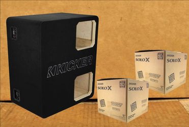 2 x 12" Dual Voice Coil SoloX Subwoofer Ported Enclosure 8000 Watts Kicker L7X12 DUL7X12 Package 🚨 Payment Options Available 🚨