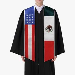 USA and MEXICO Graduation Embroidered SASH