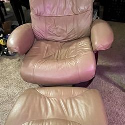 Lane Leather Reclining Chair With Ottoman 