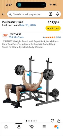 NEW JX Fitness Weight Bench + Squat Rack Set (Unopened) – Save $$