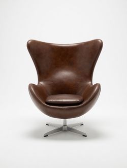 Moe's St. Anne Swivel Club Chair (Brown Leather)