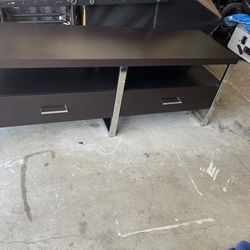 TV Stand With Two Drawer Storage Space