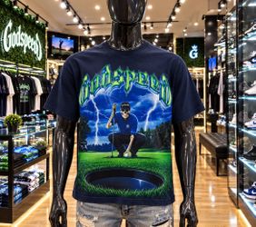 Godspeed Graphic T-Shirt Navy Blue