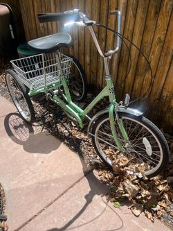 Mint Green 5-Speed Adult Tricycle w/ Basket