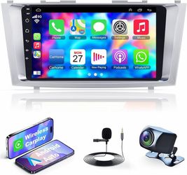 4GB+64GB Car Radio for Toyọta Caṃry 2006-2011,9 Inch QLED Touchscreen Car Stereo with Wireless Carplay,Android Auto,GPS,Bluetooth,FM, Android 13 Camry