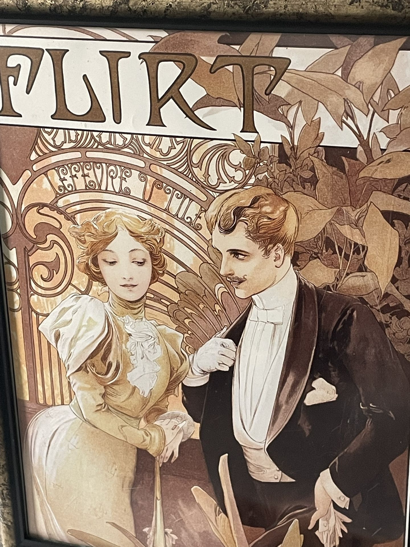 “Flirt” - extra large Art Nouveau Framed Print $39 • PPU Greer