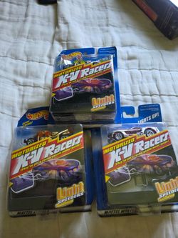 Hot Wheels 1997-99 Lot of 3 Motorized X-V Racers Solar Flash Neon Storm Odd Rod